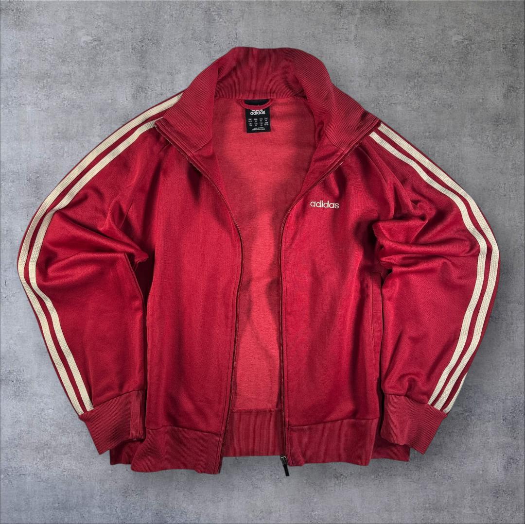 00s adidas アディダス トラックジャケット 赤 白ライン