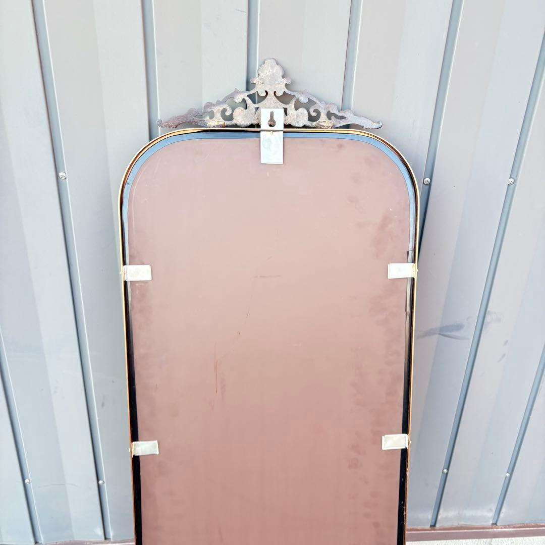 C1 DAISO ブロードミラー 昭和レトロ 装飾アイアンフレーム 壁掛けミラー