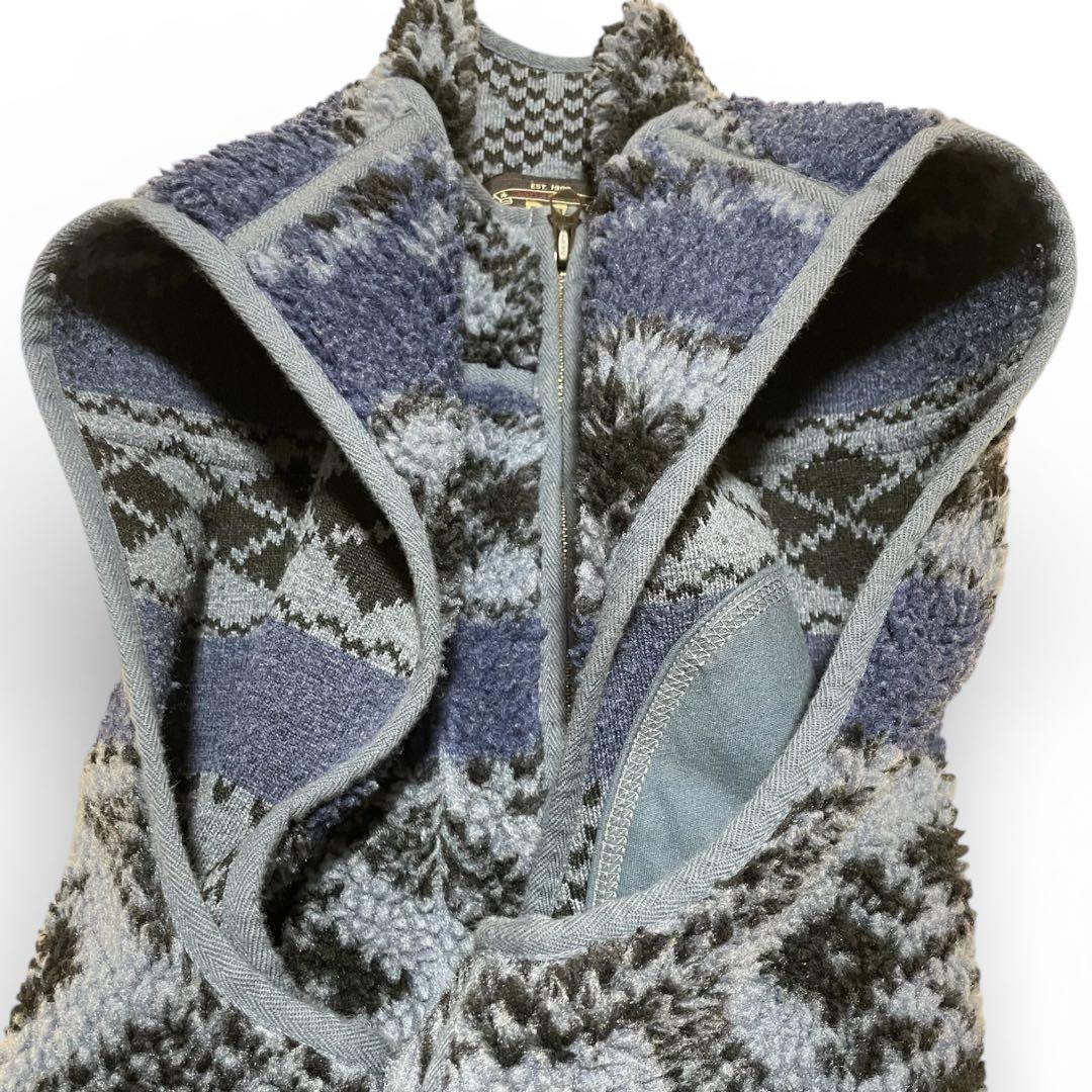 RRL フリースベスト M ネイティブ柄 ブルー ラルフローレン ポーラテック