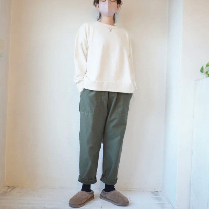 快晴堂 3飛び裏起毛 無地 Girl’sトレーナー 生成り 大きめ