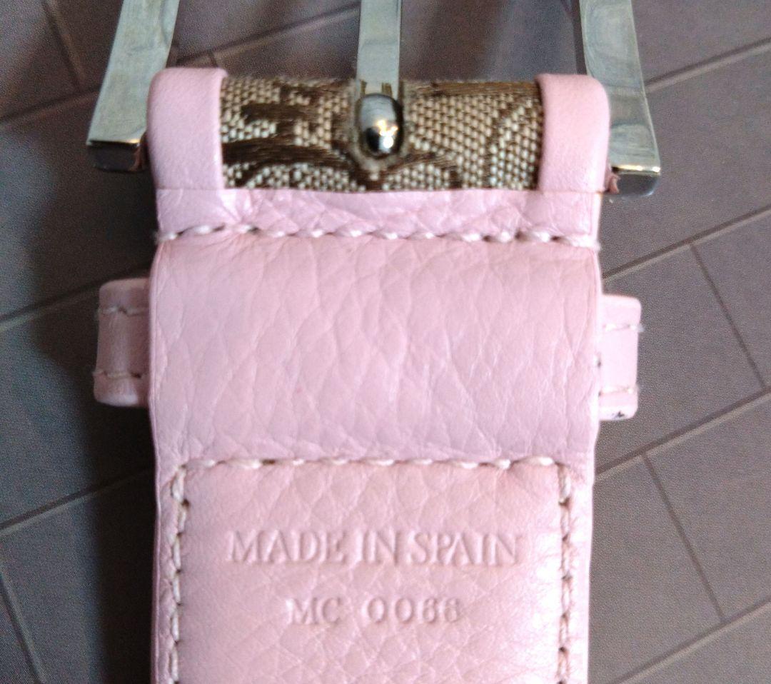 Dior ロゴパターン ベルト ピンク/ブラウン