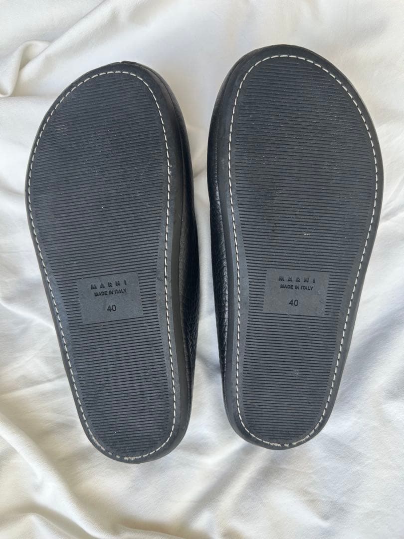 MARNI ミュール フスベッドレザーサンダル