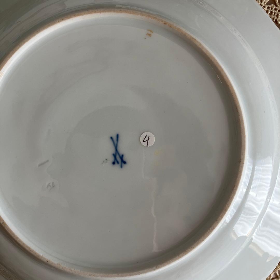 アンティークマイセン   ルイ・ダモン特注　ビューローズの花絵プレート