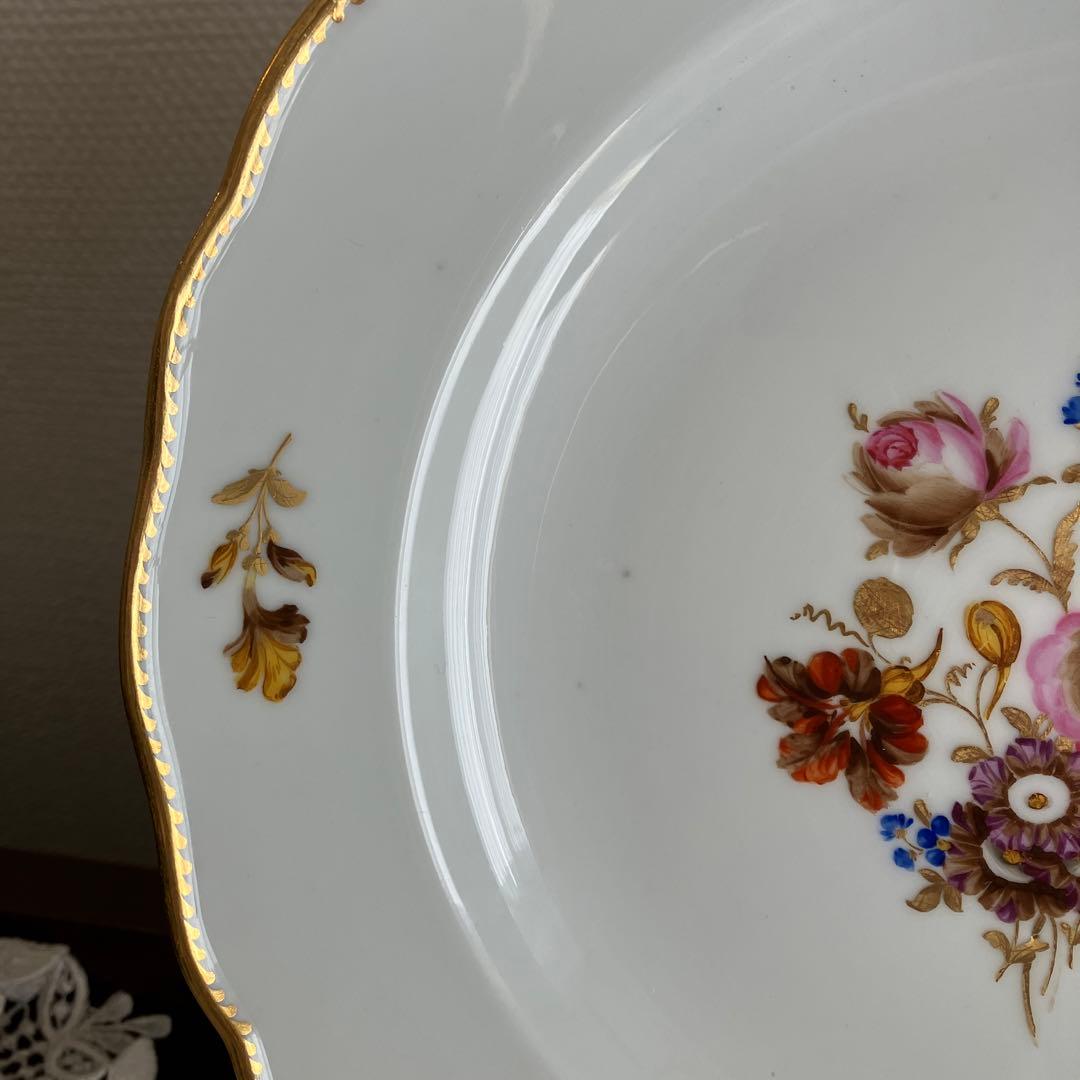 アンティークマイセン   ルイ・ダモン特注　ビューローズの花絵プレート