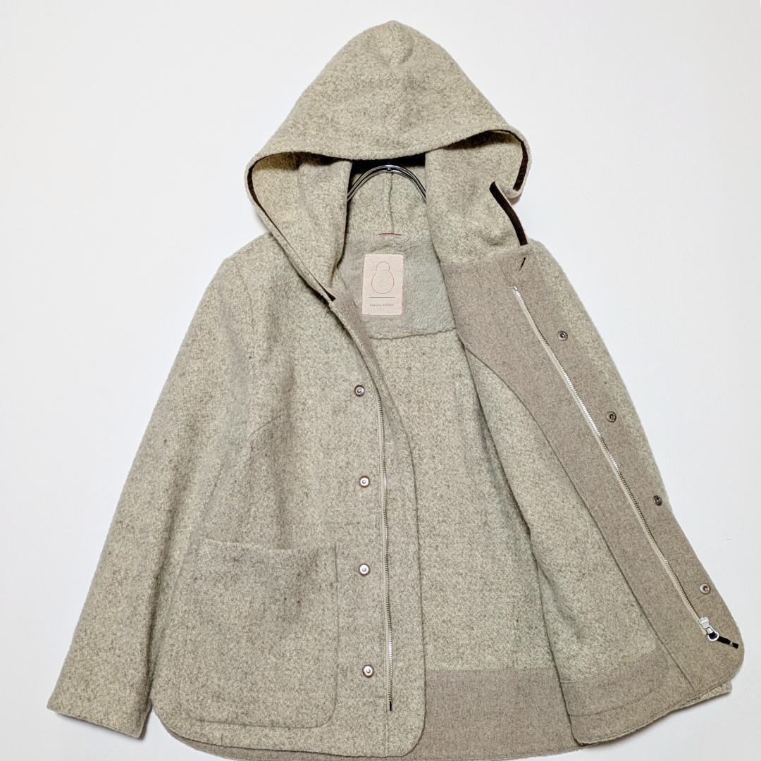 近年モデル パラスパレス ウール100% フード コート ファー 日本製