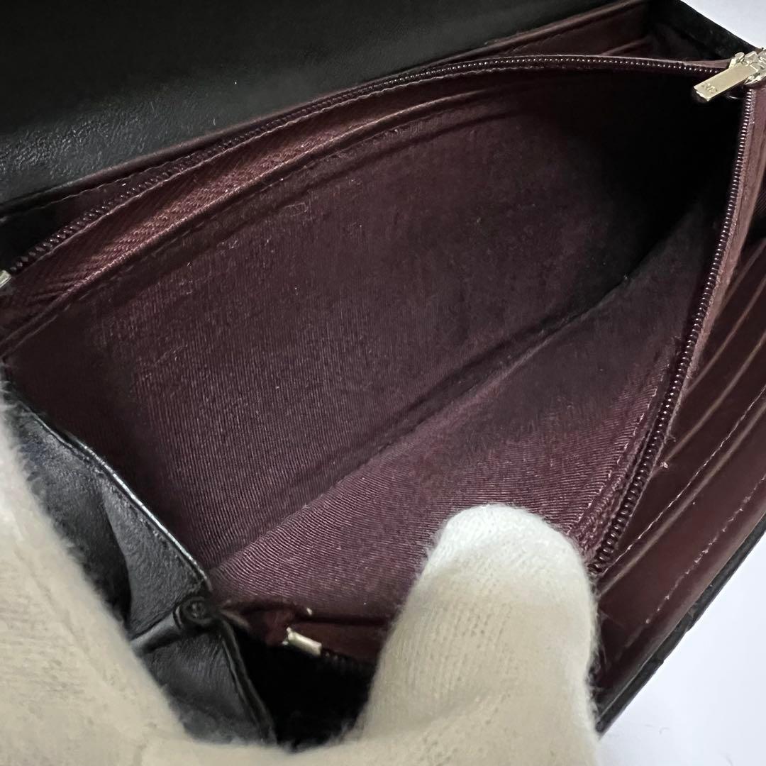 CHANEL シャネル ラムスキン マトラッセ ロングフラップウォレット 長財布