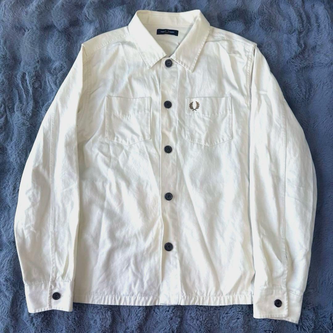 Fred Perry フレッドペリー ツイル オーバー シャツ Ecru L