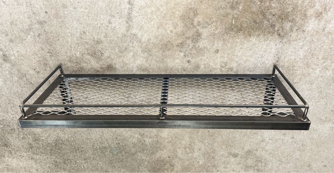 アイアンウォールシェルフＢ［柵付き］　ウォールラック　アイアン家具