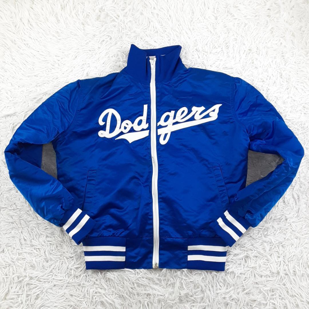 希少90s◎Los Angeles Dodgers スタジャン 裏地ボア 青