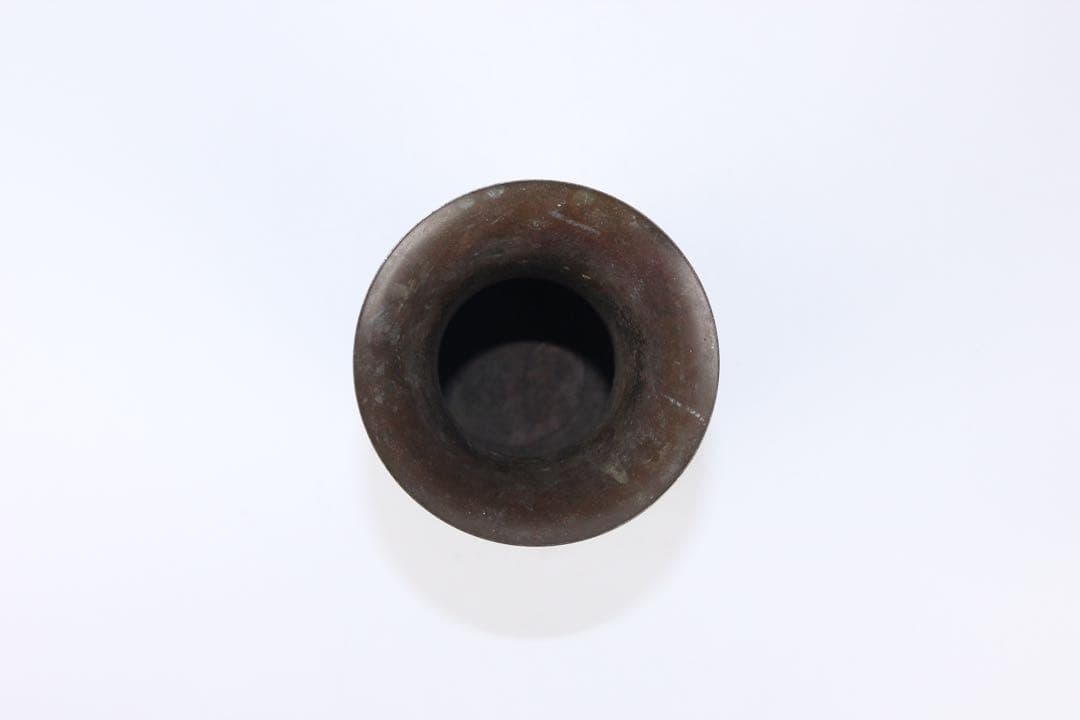 藏六造 饕餮文銅瓶 花瓶　青銅器写 唐金 花入 唐物写　遺古居 　EL11-27