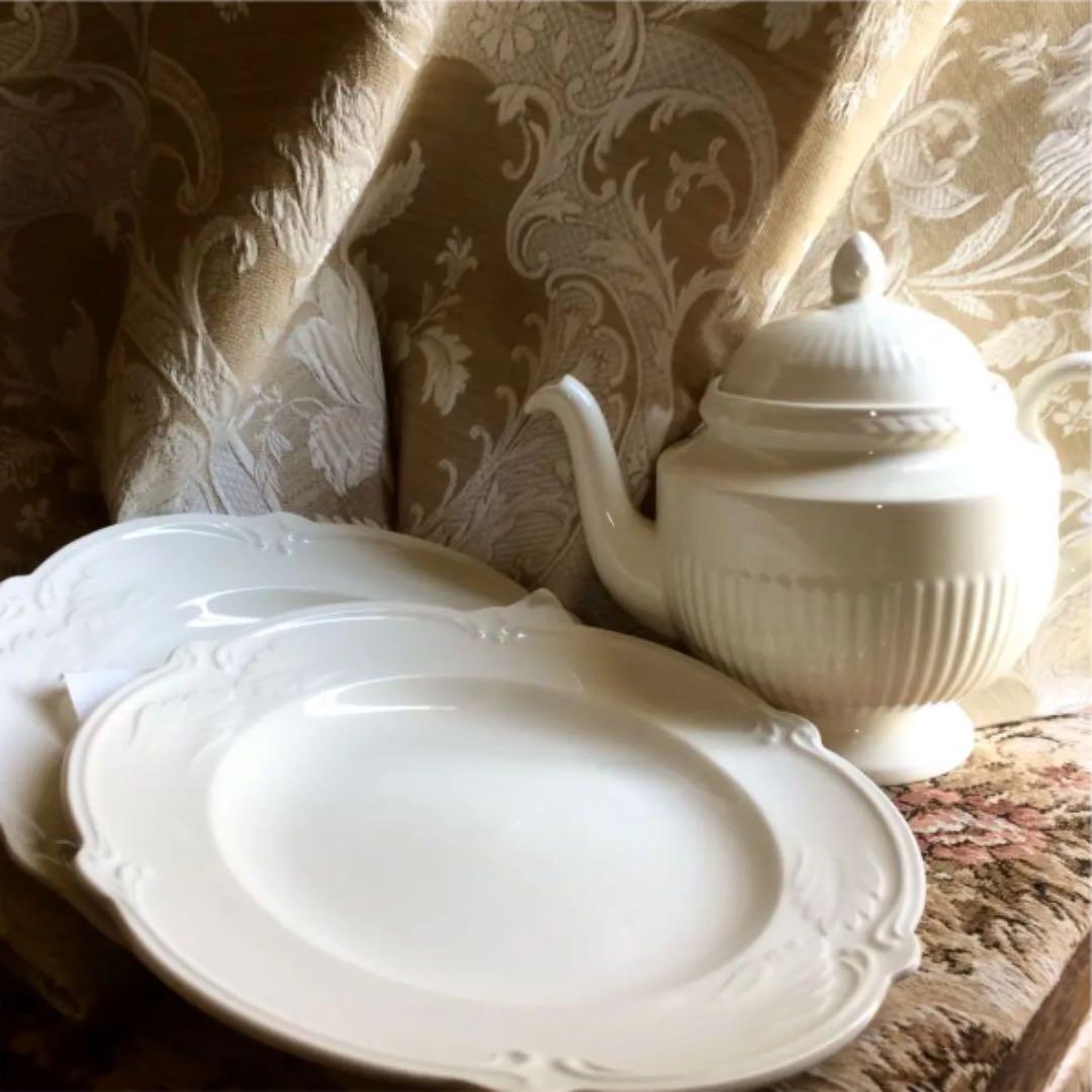 【新品】Gien France Rocaille Blanc デザートペア