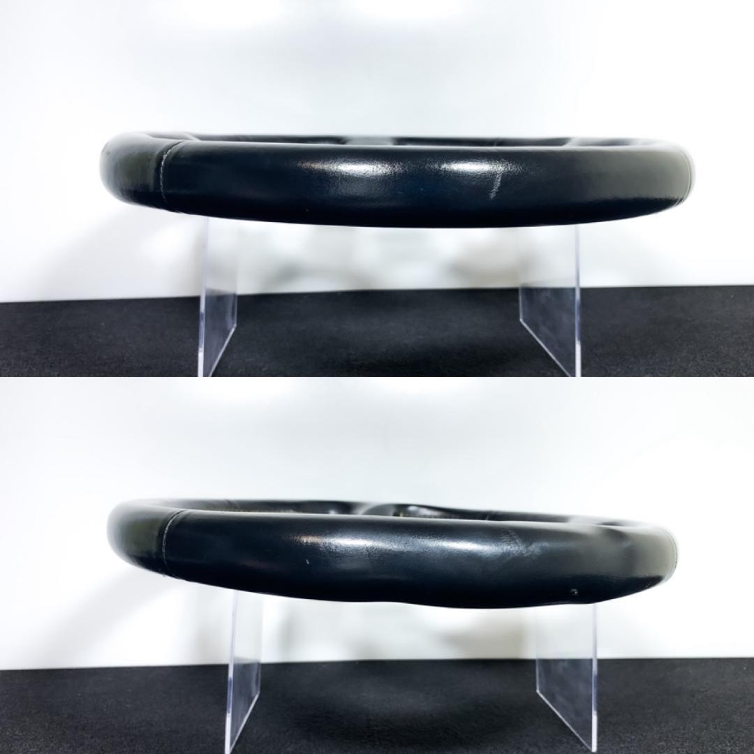 パーソナル レザーステアリング イエローステッチ 34パイ 当時物 希少