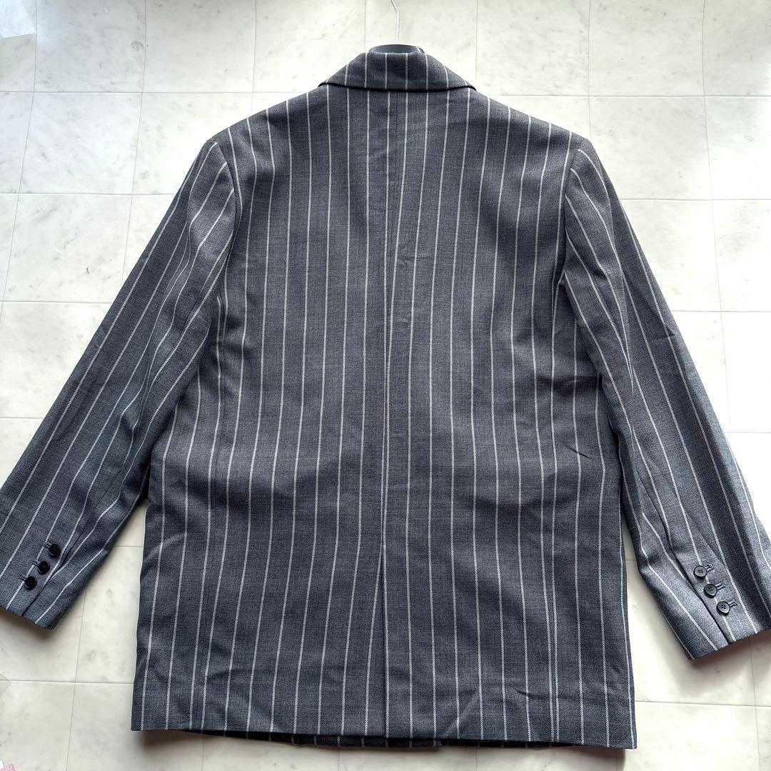 シティショップ 美品 オーバーサイズ Wジャケット グレー ストライプ