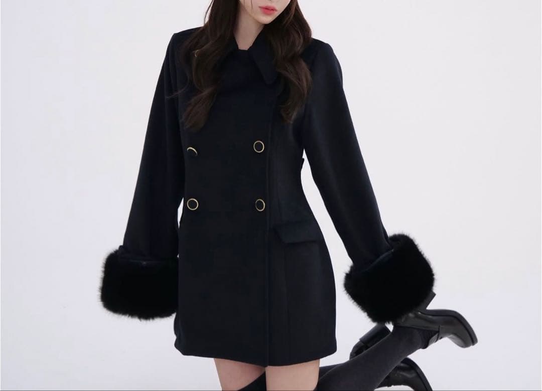 ジャケット・アウター YILON Cinched waist midi coat NAVY