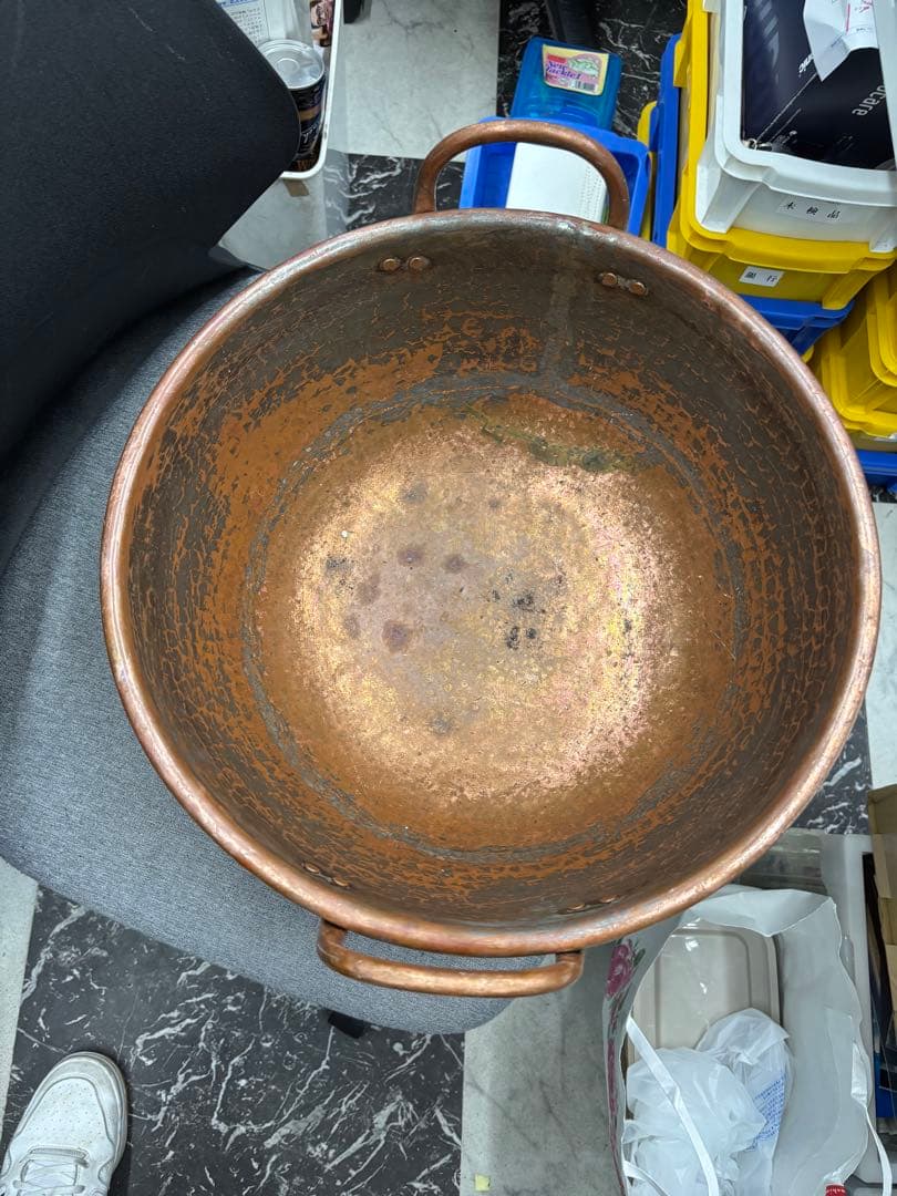 銅鍋　さわり鍋　餡作り　あんこ鍋　直径38㎝　高さ19㎝　重さ4.6kg