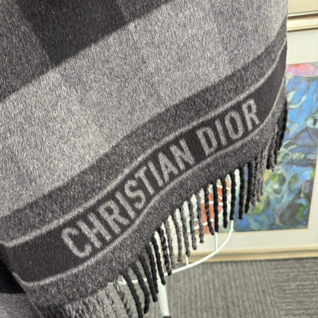 美品 Christian Dior 20AW チェック ポンチョ マフラー