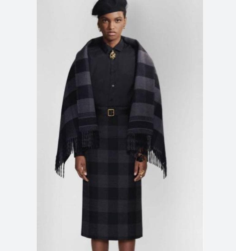 美品 Christian Dior 20AW チェック ポンチョ マフラー