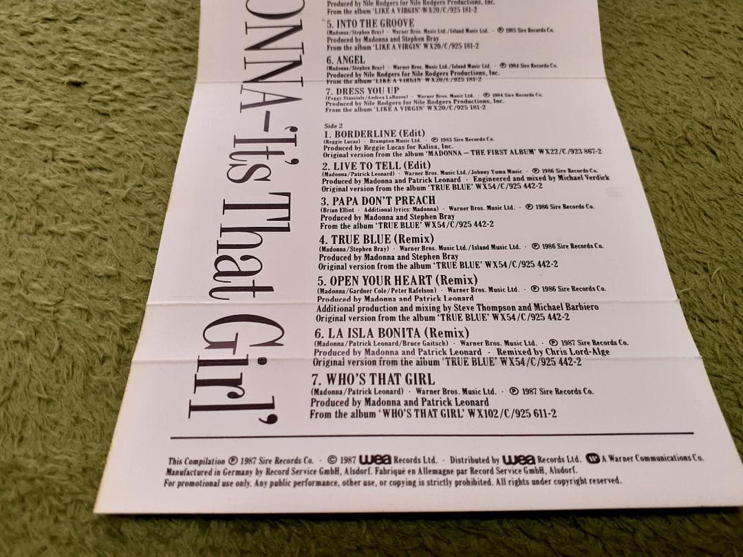 マドンナ　It's That Girl　UK製 貴重 シングルベスト集 カセット