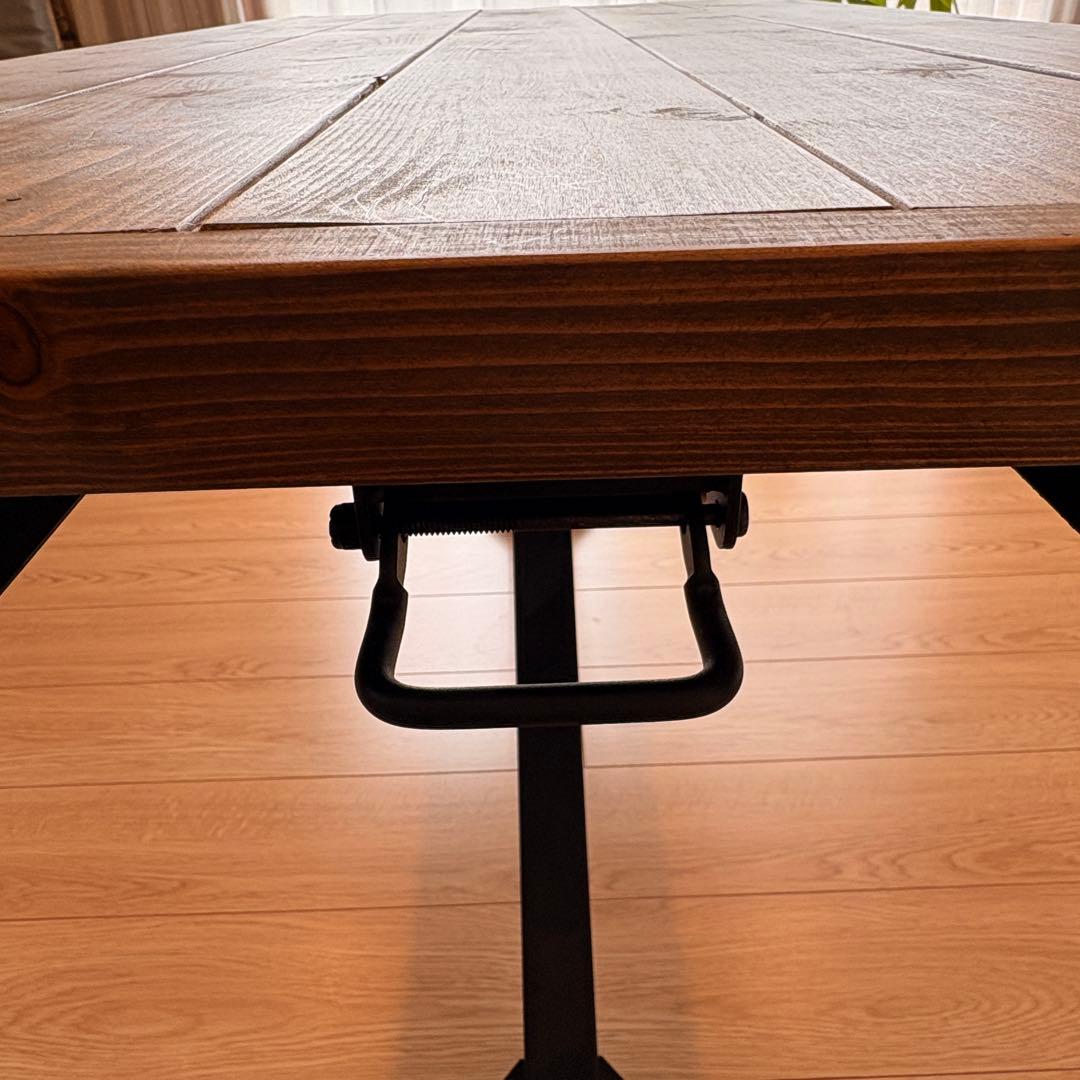 リフティングテーブル 無垢材 昇降テーブル 折りたたみ 高さ調節 机