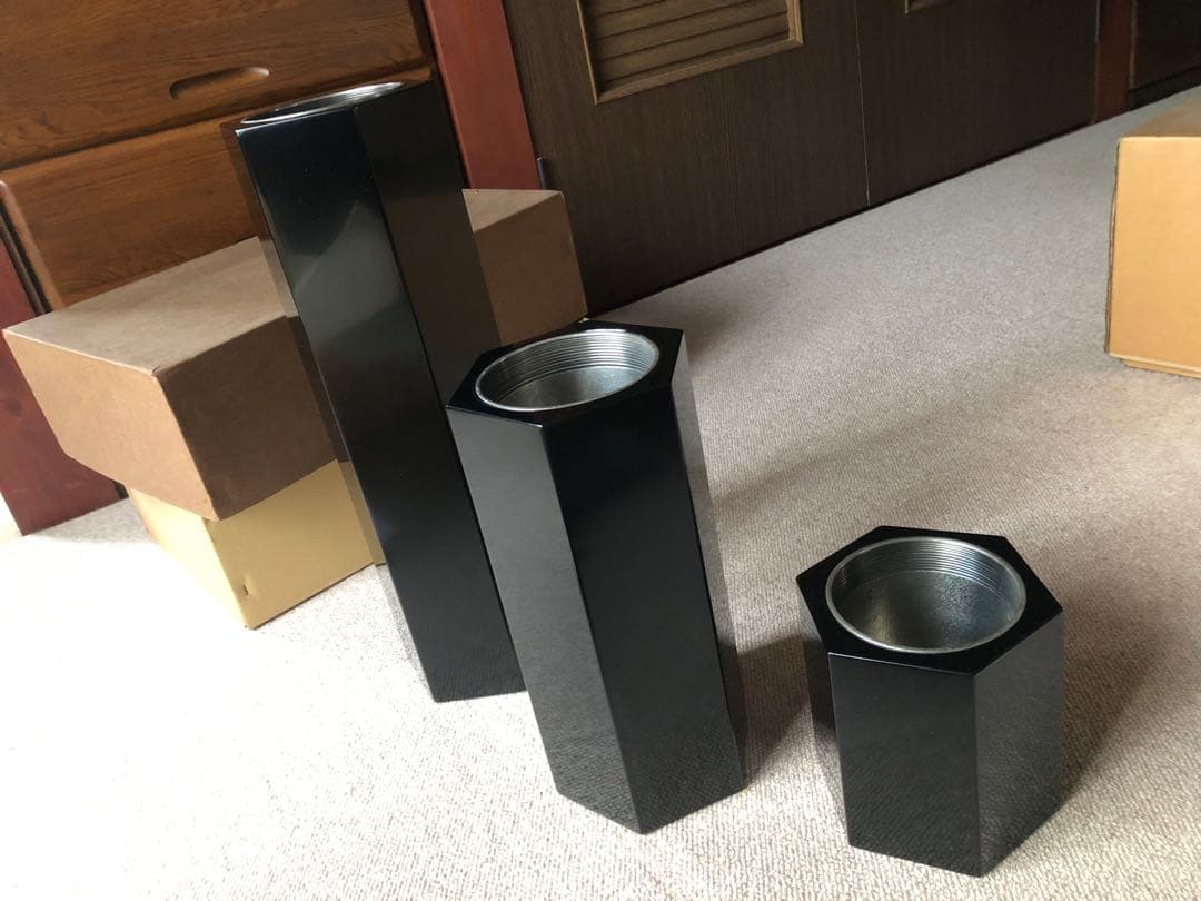 三管　花器　六角　紙箱入