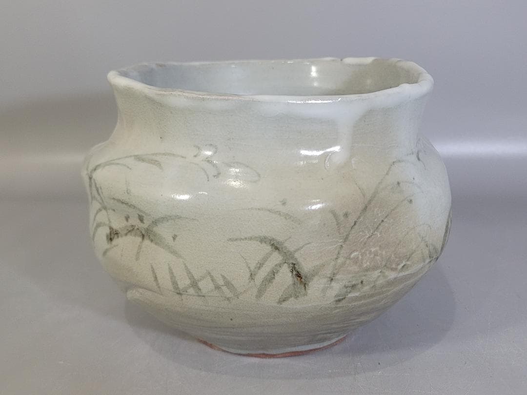 葦草文 壷 魯山人先生作 書付 美品 古美術