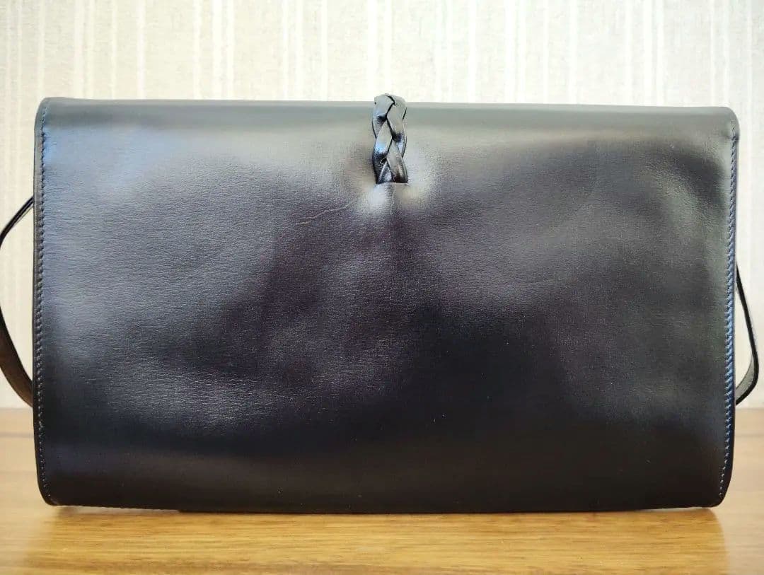 美品　モラビト　ヴァンドーム　ショルダーバッグ　レザー　ブラック 保護袋