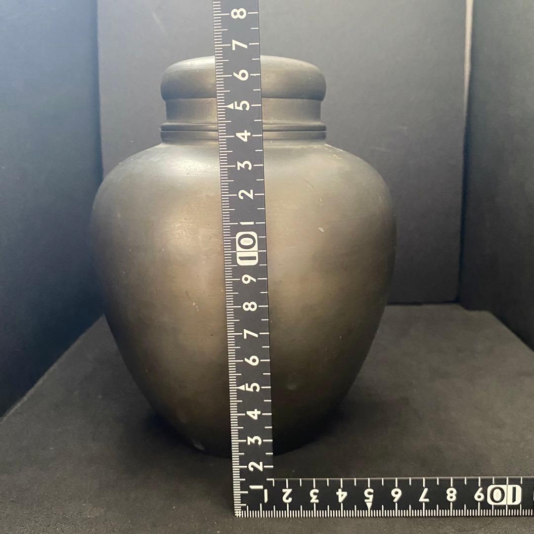 古錫 御錫屋天下一美作守  茶筒 茶入 茶壷 煎茶 茶道具  茶心壺　錫製品