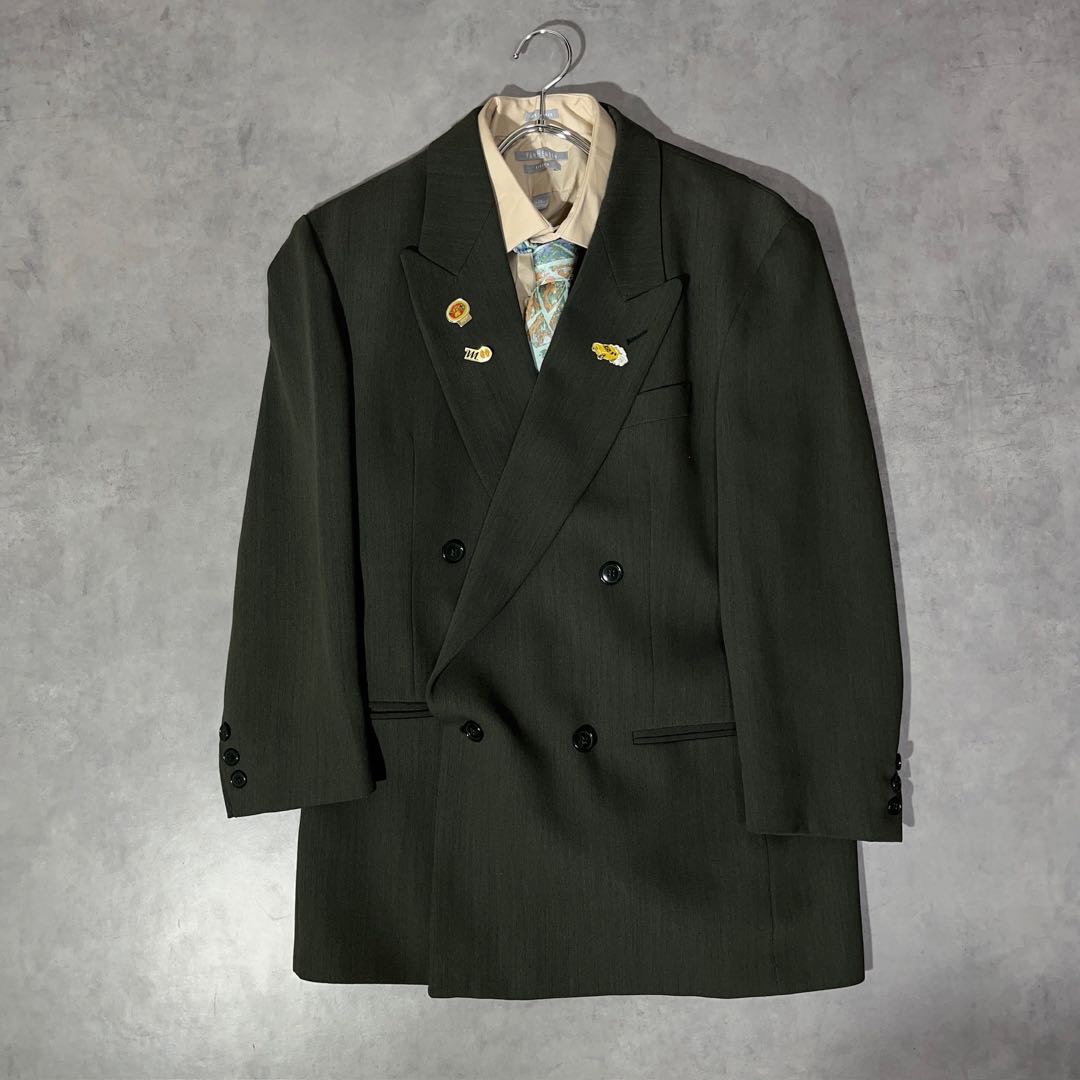 [F.141]【vintage】 セットアップ ダブル　ピンズ　ネクタイ