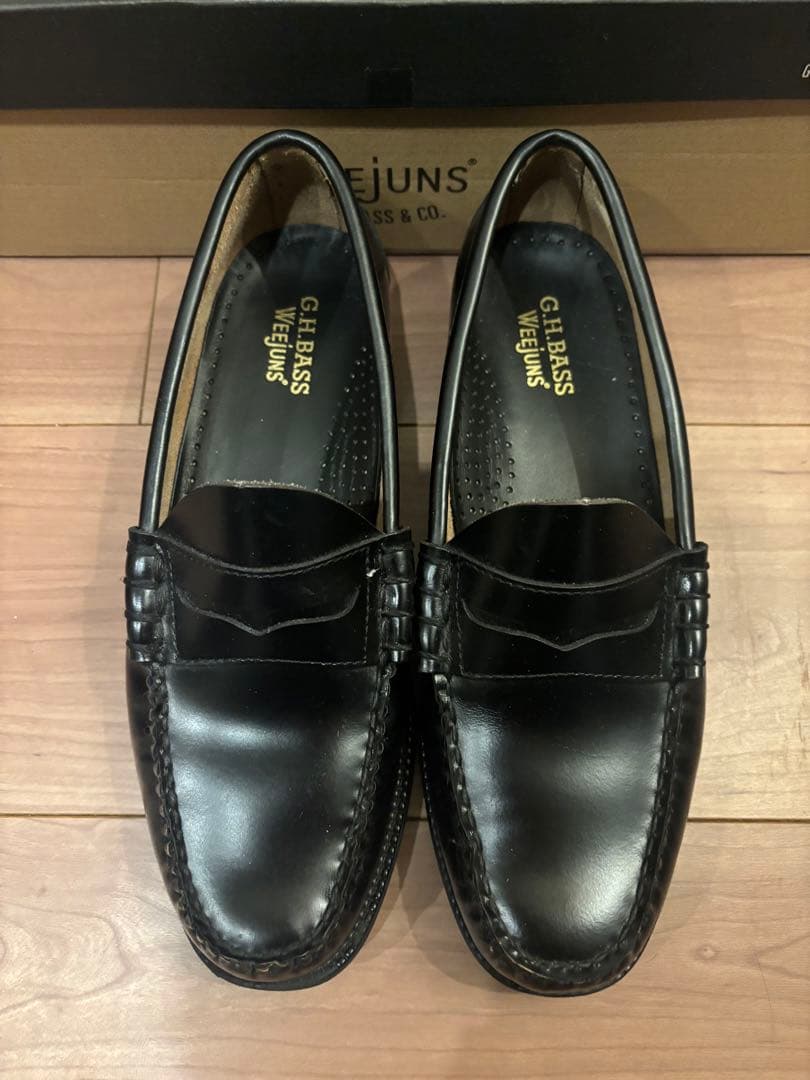 【美品】G.H.BASS weejuns ブラックローファー 25cm
