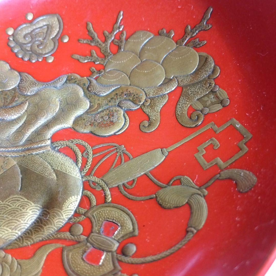 加賀蒔絵　高蒔絵祝い盃　三ッ組盃　　漆芸　時代高級高蒔絵盃　大正期　黒塗共箱