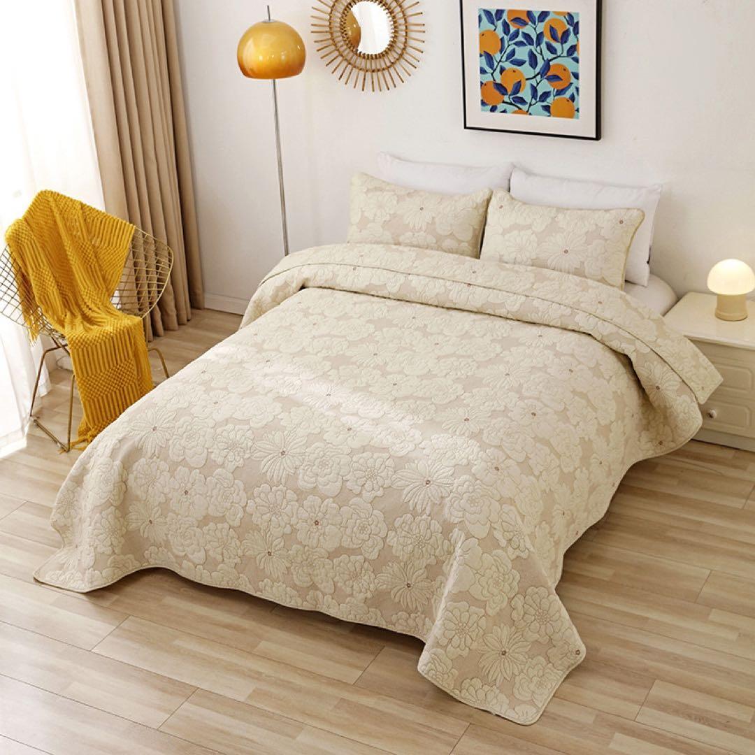 キルトベッドカバー3点セット綿マルチカバー キルティング 282