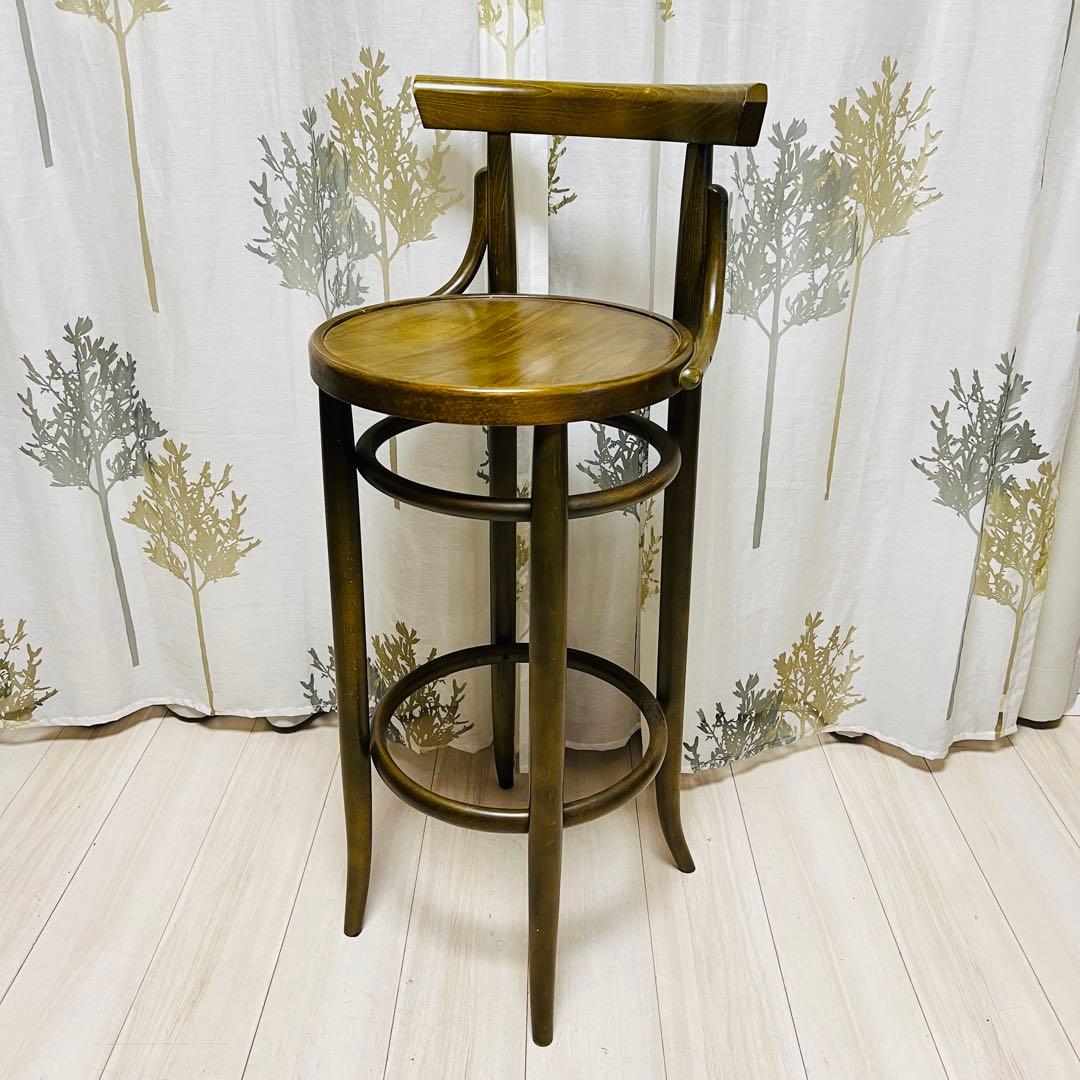 【秋田木工】　ベントウッドチェアー　曲木　ハイチェア