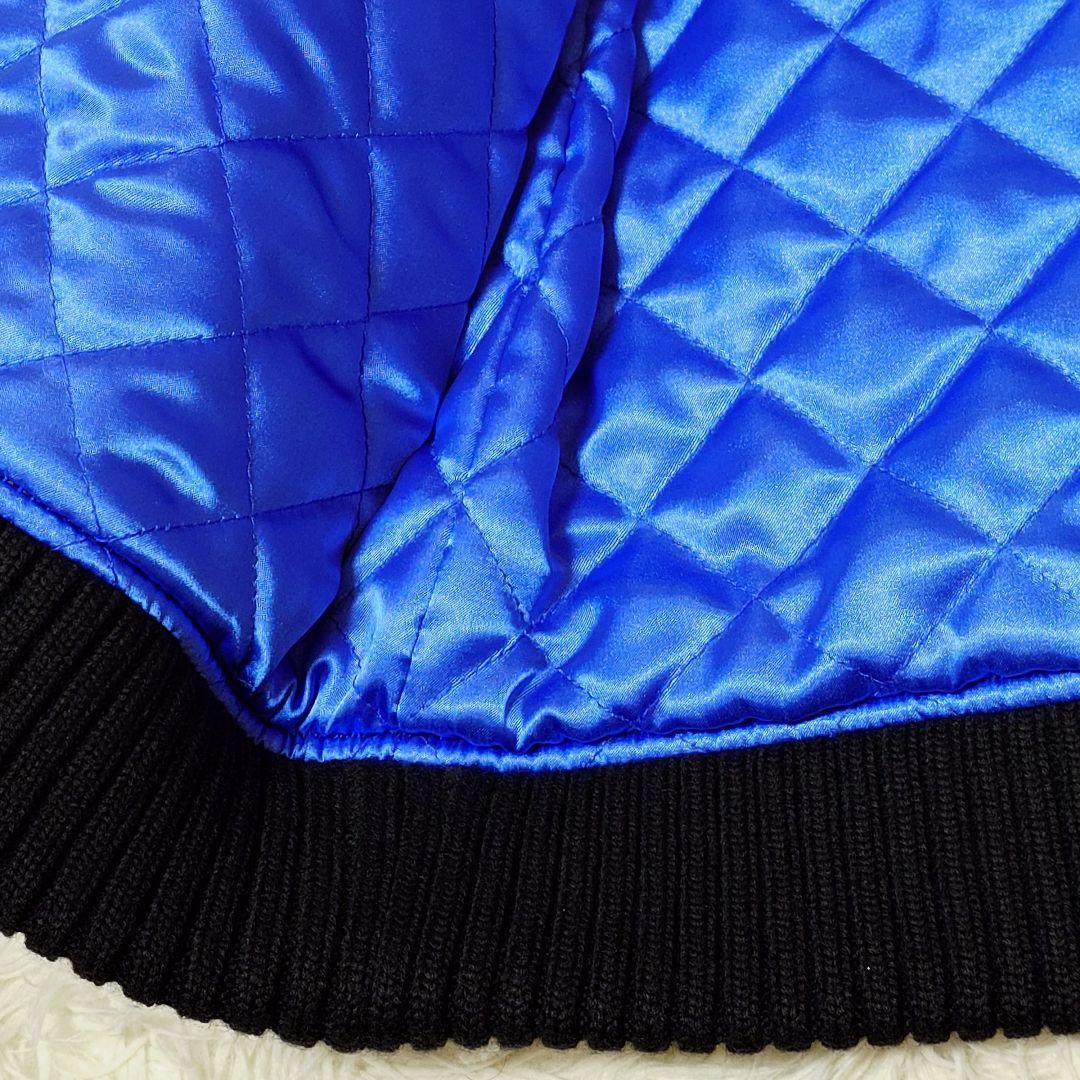 ☆新品☆ コードナンバーエイト【M】スタジャン 牛革 × ウール 黒 × 青