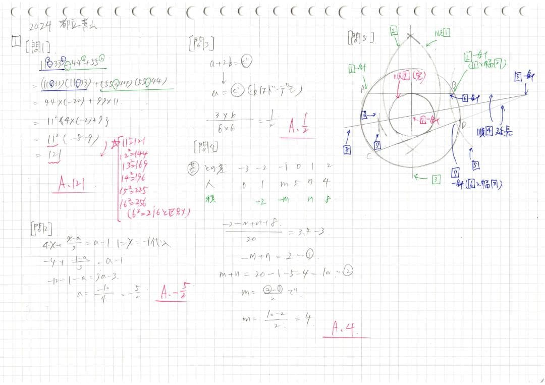 塾講師オリジナル数学解説自校作成10校(解説動画付)2018-24高校入試過去問