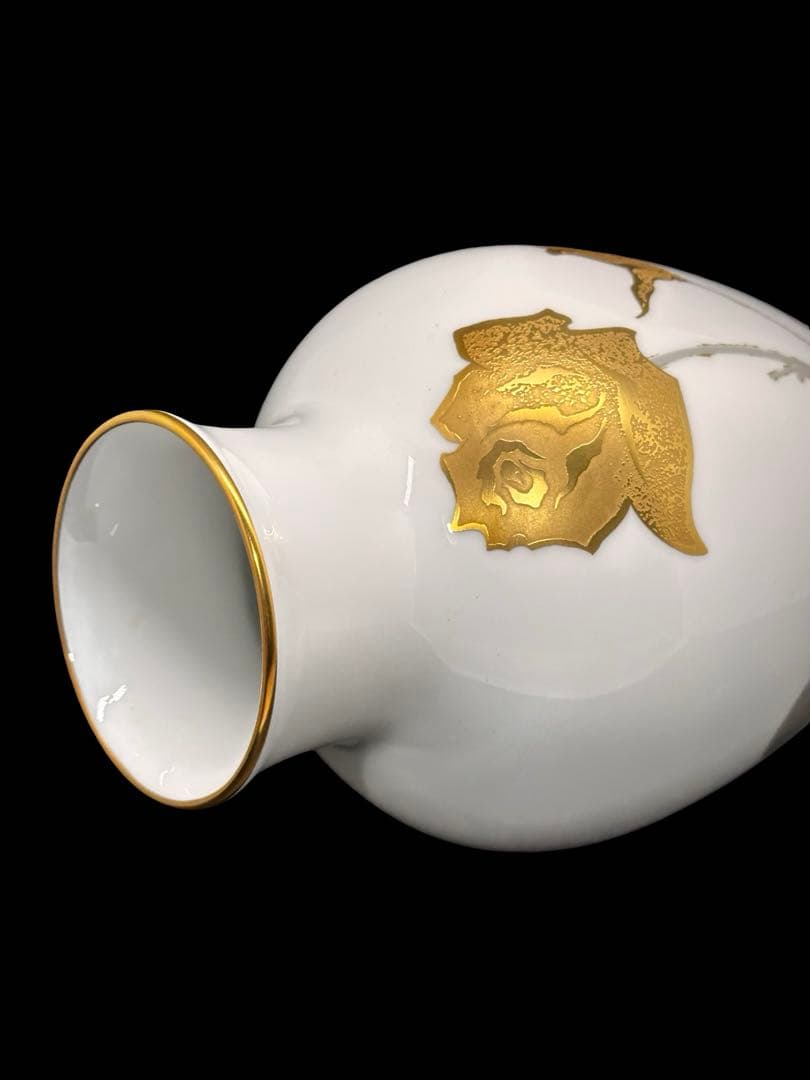 大倉陶園 金蝕バラ 28cm 陶器花瓶 OKURA 元箱