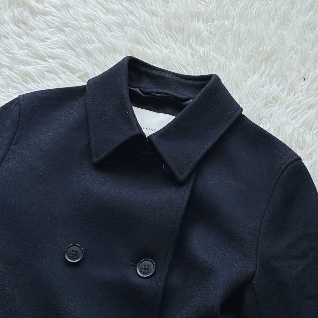 マッキントッシュ ウールコート ダブルブレスト ベルト付き 38サイズ ブラック