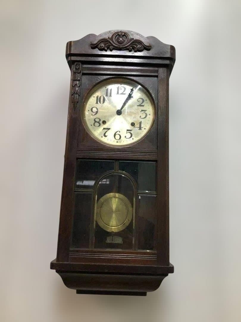 【送料無料】昭和13年製 矢野時計製作所 壁掛け 振り子時計 251105