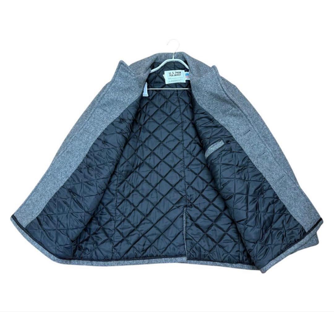 『美品』Schott 740 米国製 ピーコート ウールメルトン グレー　44