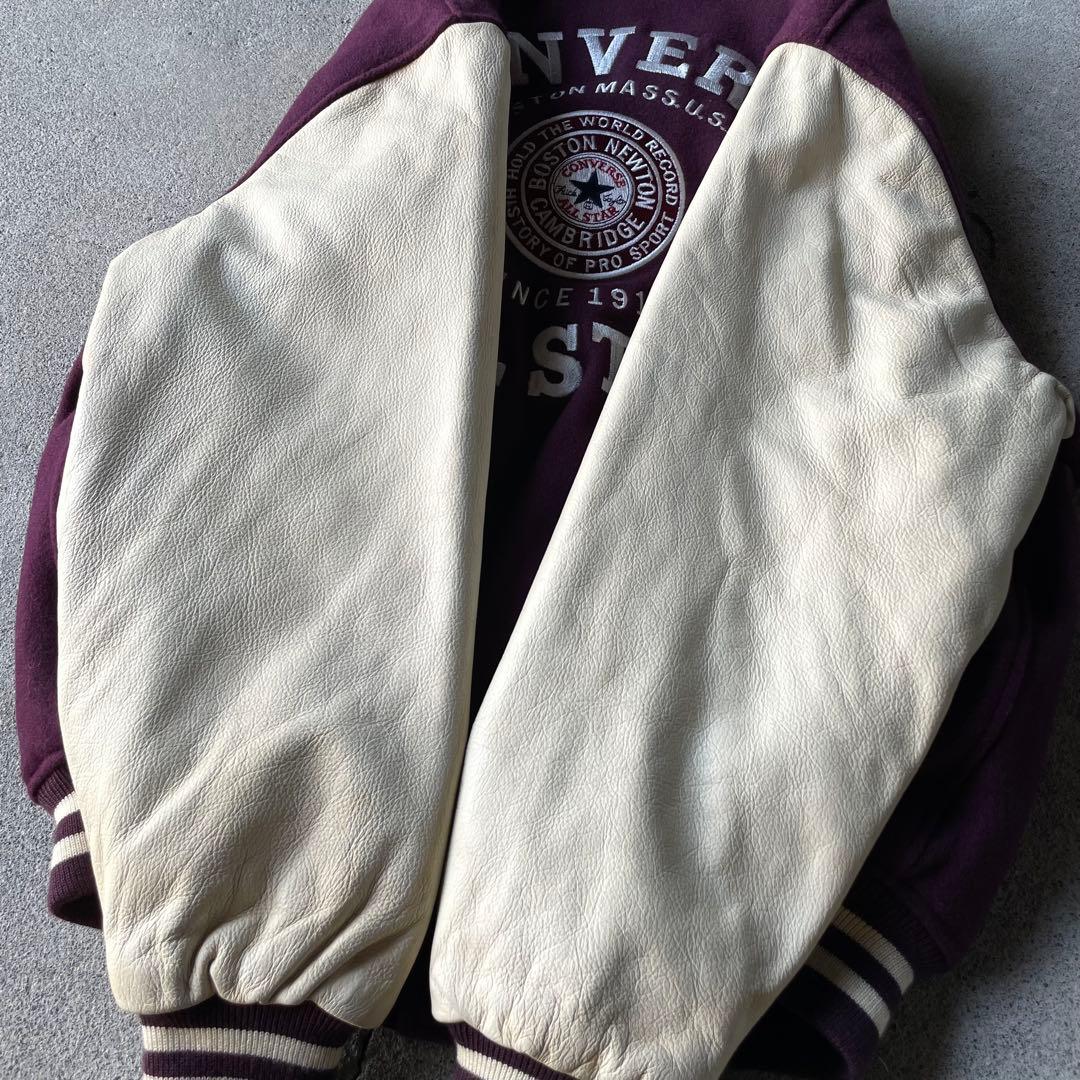 CONVERSE ALL STAR 袖レザー スタジャン ワインレッド y2k