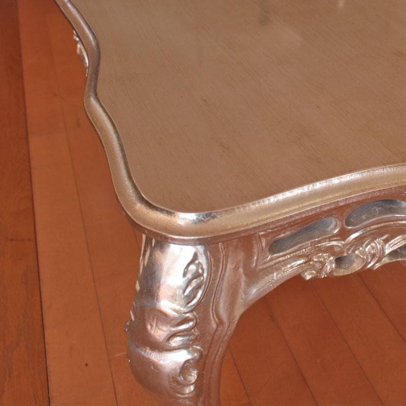 イタリア製 ローテーブル シルバー センターテーブル 銀 602-1073