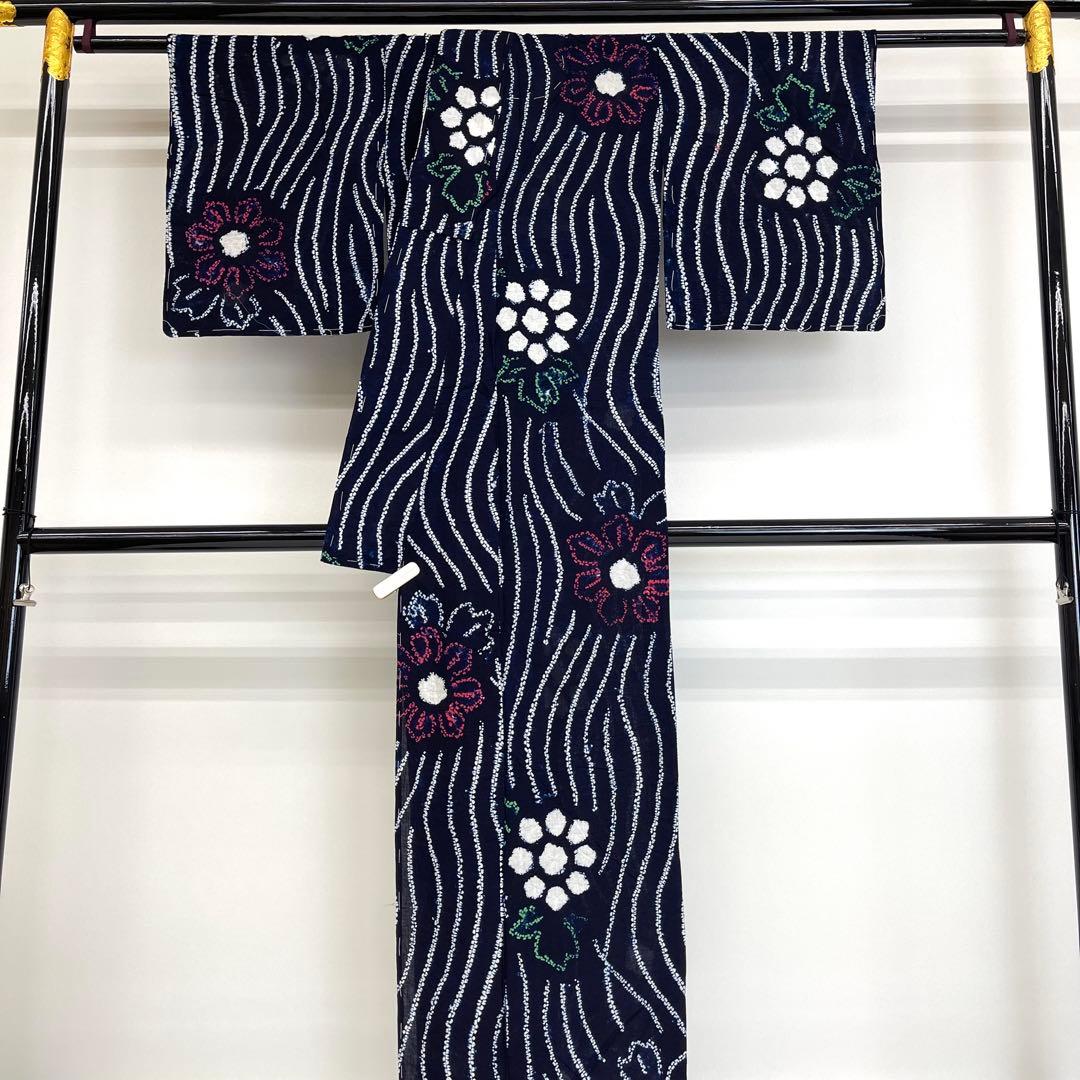 ちんぺーです❣️ 【着物と帯 時流】Y25898◆本場有松鳴海絞り浴衣◆手縫