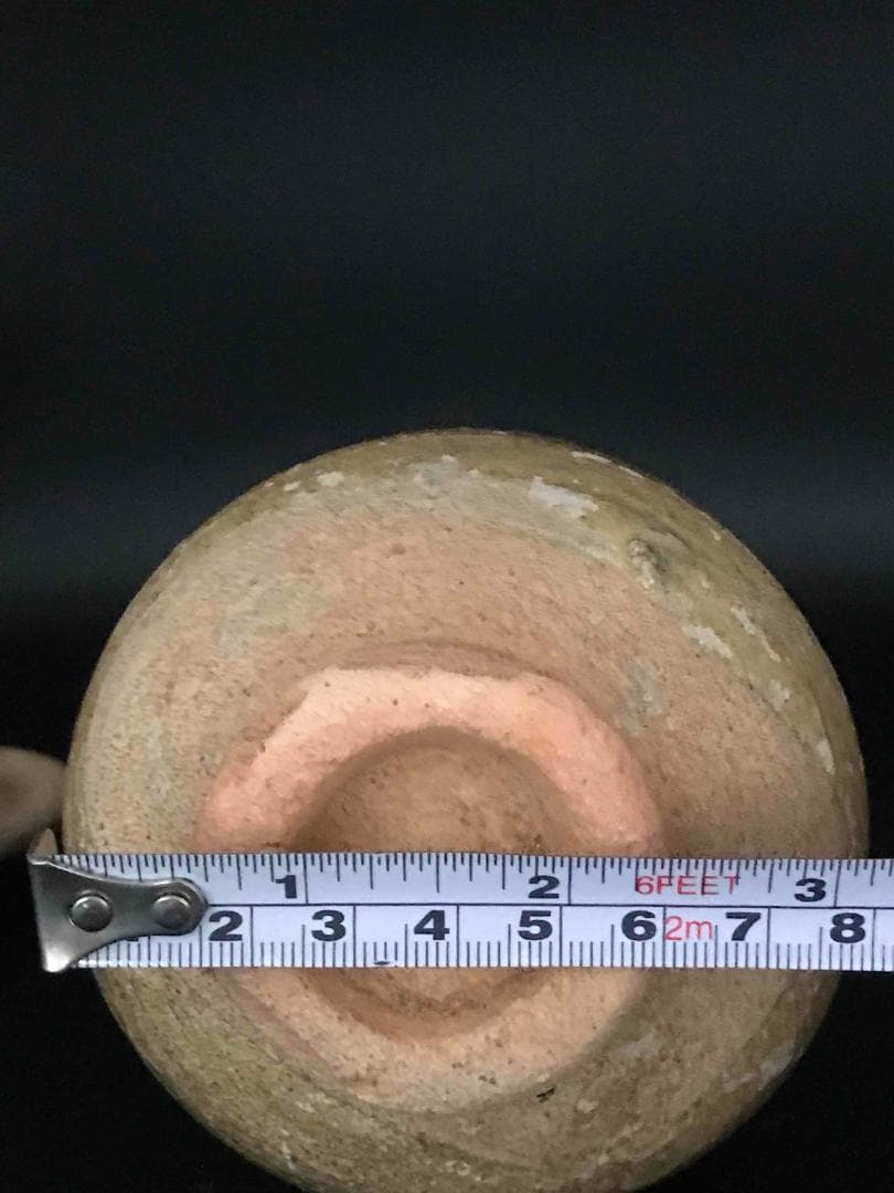 漢時代　緑釉蓋付き瓶　酒器（E-4）