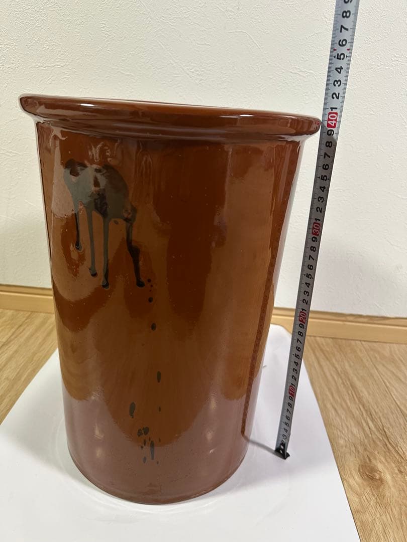 常滑焼/味噌蓋付かめ8号？日本製/梅干/味噌/漬物 漬物容器　大