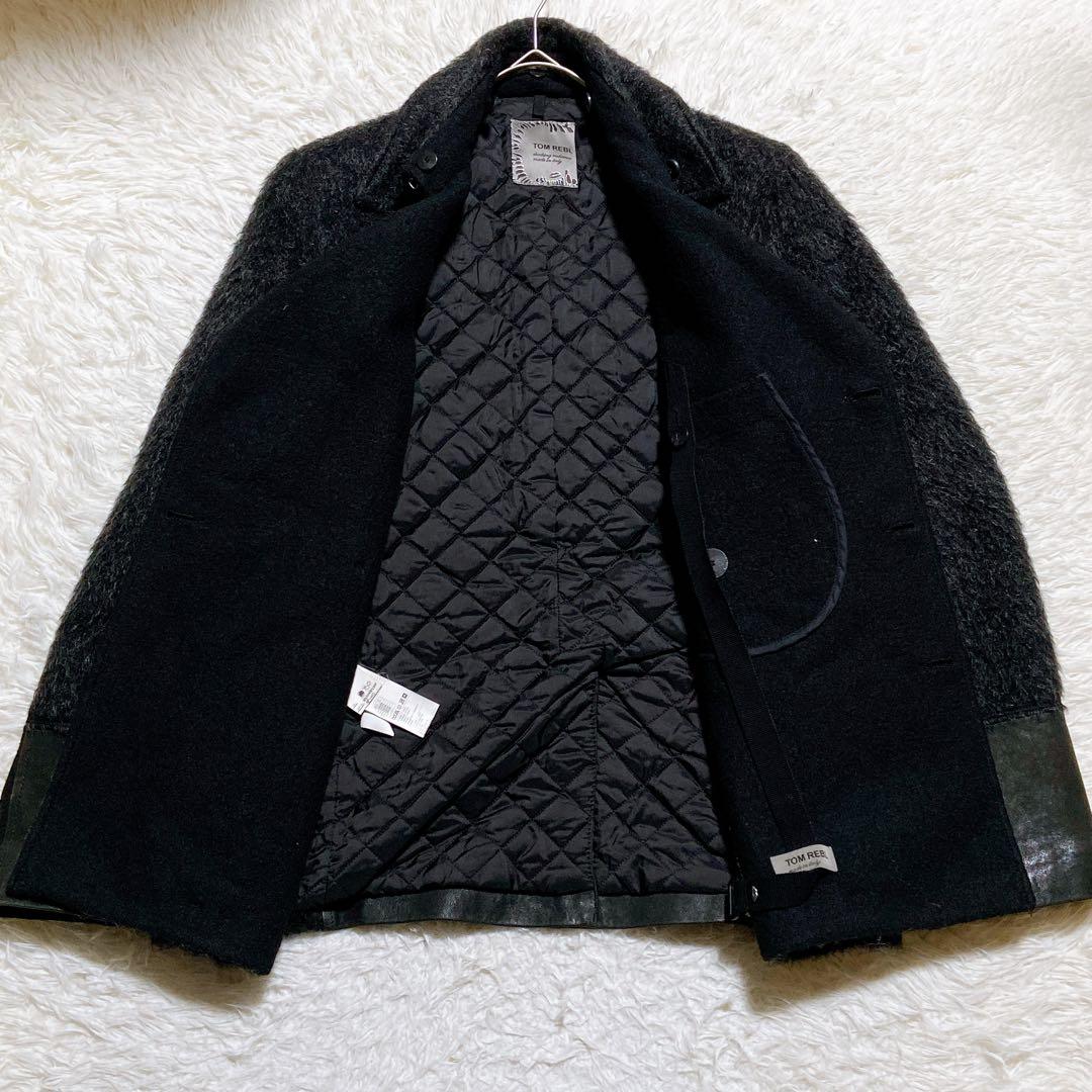 kodeni ⭐️トムレベル ナポレオンコート　シャギー　切替　レザー