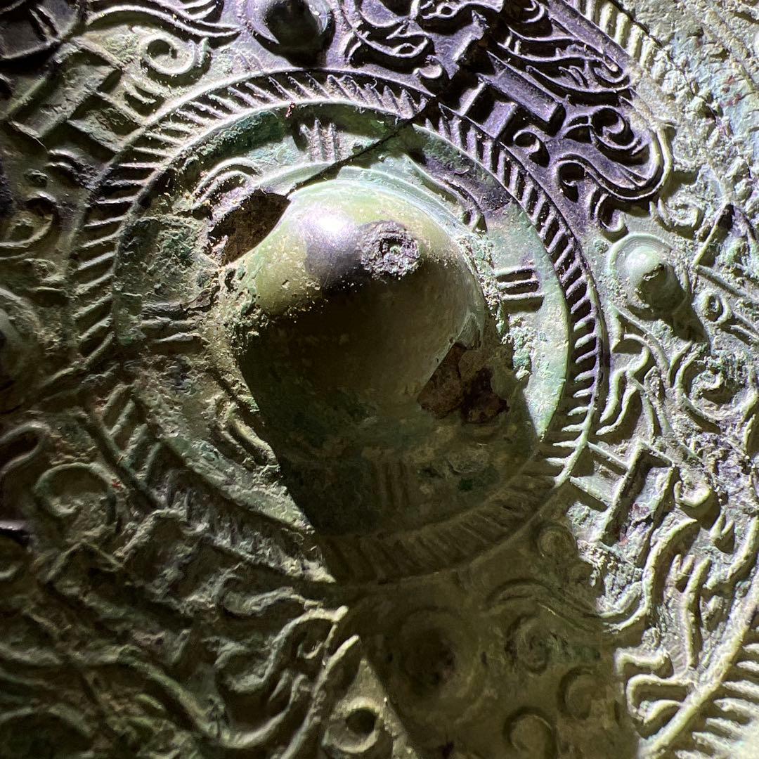 中国宋時代　古銅古鏡　写ります　283g/直径12㎝　東Y8-0206☆2F