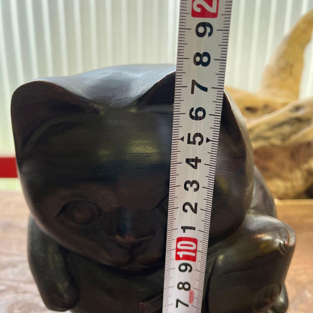 木彫り／縁起物／開運／鯛／猫／置物／骨董／アンティーク／ヴィンテージ