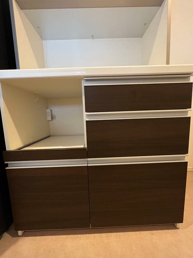 パモウナ　食器棚　ブラウン　キッチンボード　Pamouna