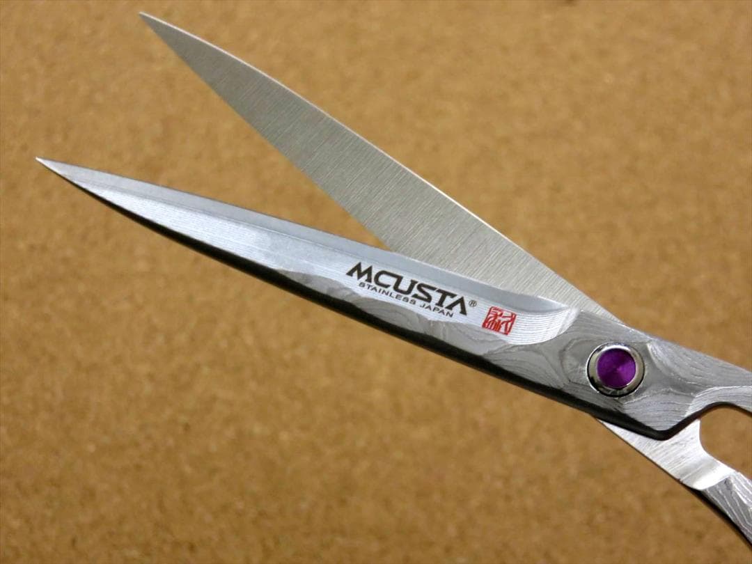 関の刃物 エムカスタ はさみ 桜 ダマスカス 32層鋼 V金10号 桐箱入 高級