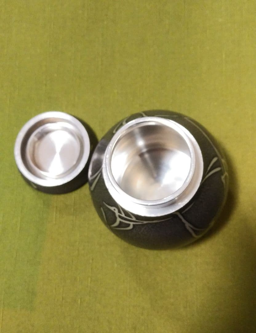 茶道具　茶筒 　錫