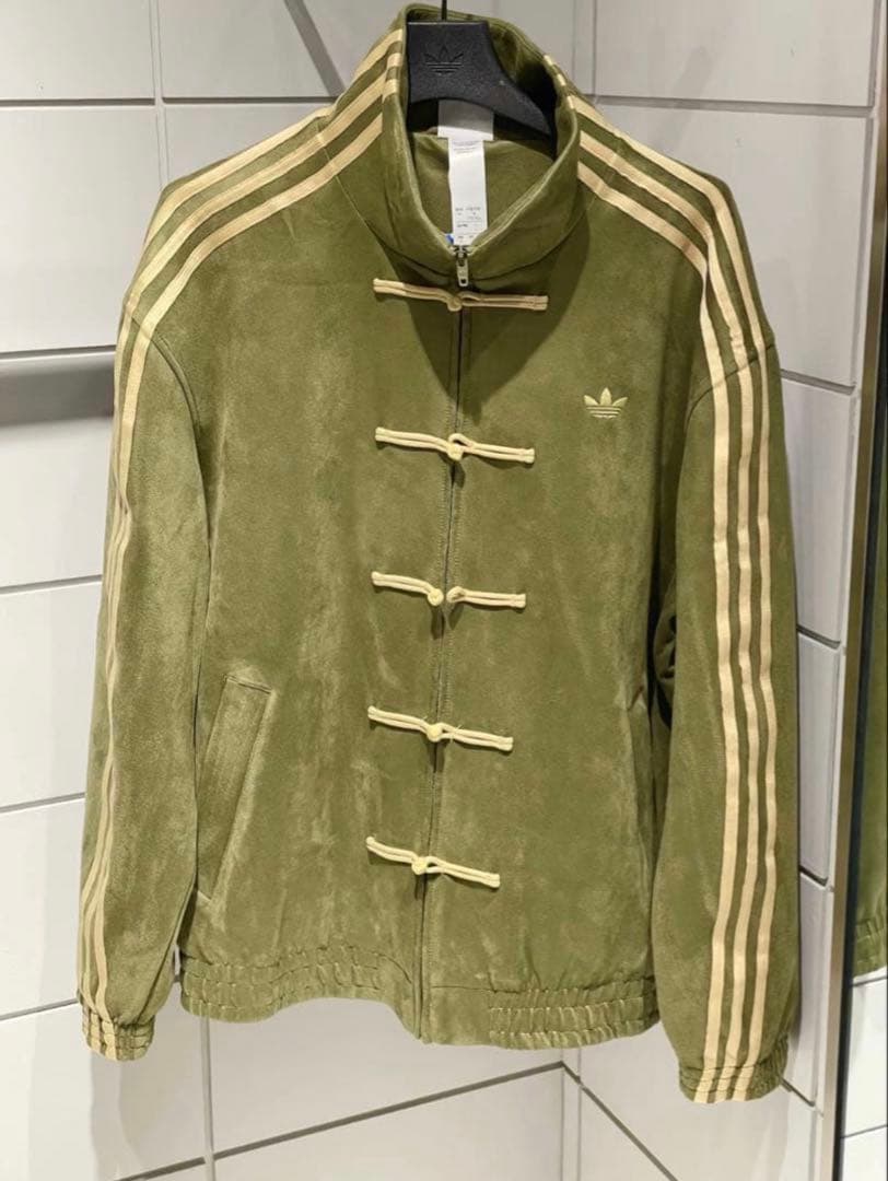 海外限定S Adidas チャイナトラックジャケット グリーン　KT3847